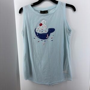 Baseballism Tank Top, Texas Rangers with Ice Cream Hat Design, Women's Large